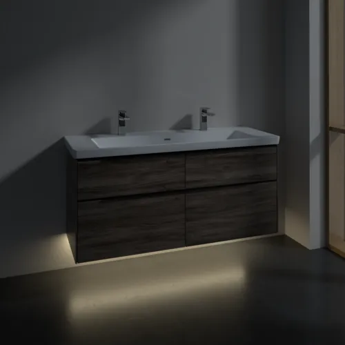 VILLEROY BOCH Subway 3.0 Vanity unit, s osvětlením, 4 výsuvy, 1272 x 576 x 478 mm, Stone Oak #C602L1RK, obrázek 5