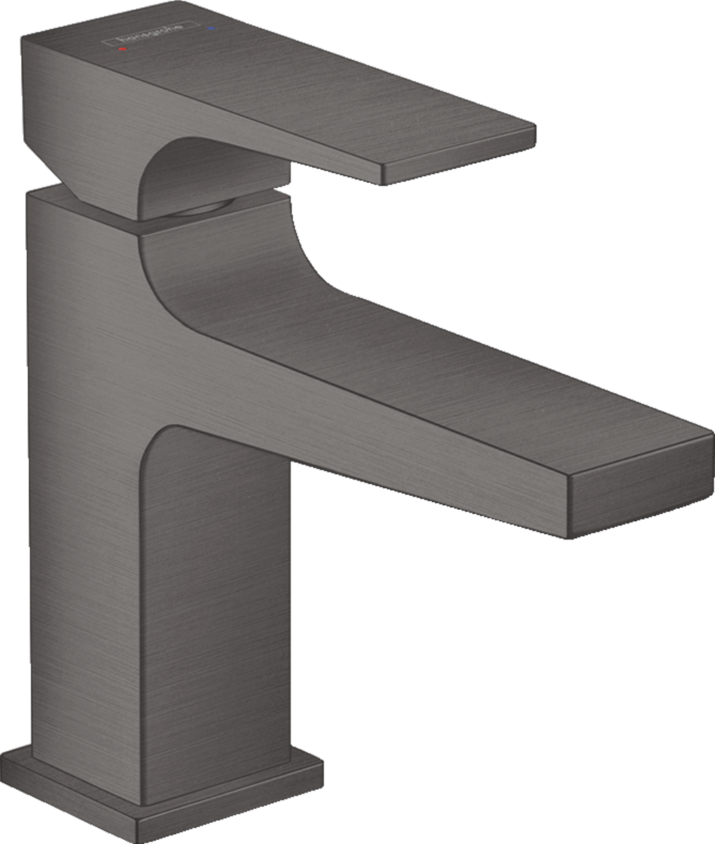 HANSGROHE Metropol Baterie 100 s plnou pákou, pro umývátka, s odtokovou soupravou Push-Open kartáčovaný černý chrom 32500340