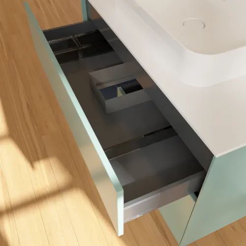 VILLEROY BOCH Toaletní skříňka Finion, s osvětlením, 2 výsuvy, 1000 x 603 x 501 mm, olivový matný lak / půlnoční modrý matný lak / bílé matné sklo #F361HGGM, obrázek 8