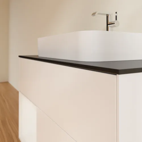 VILLEROY BOCH Umyvadlová skříňka Finion, s osvětlením, 2 výsuvy, 1000 x 603 x 501 mm, bílý matný lak / bílý lesklý lak / černé matné sklo #F362GFMT, obrázek 6
