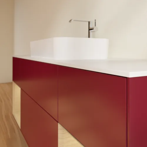 VILLEROY BOCH Toaletní skříňka Finion, s osvětlením, 4 výsuvy, 1600 x 603 x 501 mm, matný lak Peony / dubová dýha / bílé matné sklo #F331PCHB, obrázek 6