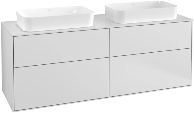 VILLEROY BOCH Toaletní skříňka Finion, 4 výsuvy, 1600 x 603 x 501 mm, bílý matný lak / sklo bílé matné #F31100MT