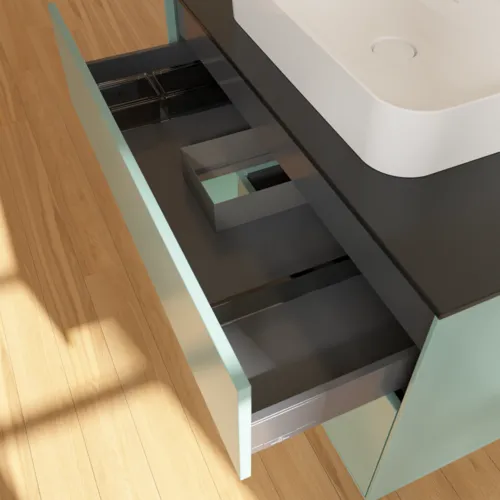 VILLEROY BOCH Toaletní skříňka Finion, s osvětlením, 2 výsuvy, 1000 x 603 x 501 mm, olivově matný lak / olivově matný lak / sklo černé matné #F362GMGM, obrázek 8