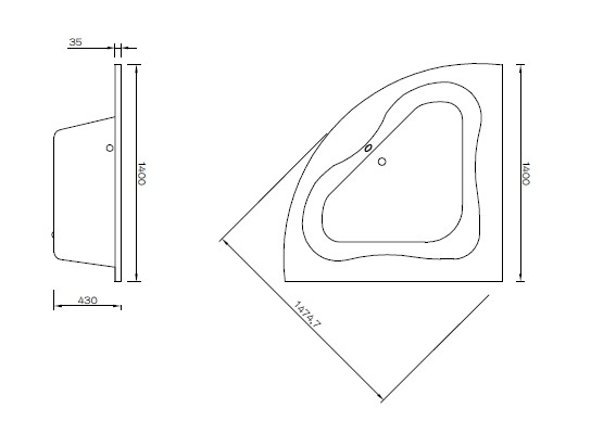 KREINER HEIDELBERG vana rohová 150 x 150 cm bílá