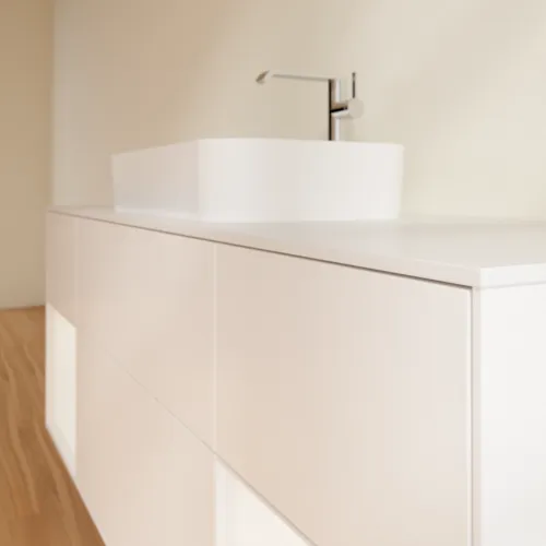 VILLEROY BOCH Toaletní skříňka Finion, s osvětlením, 4 výsuvy, 1600 x 603 x 501 mm, bílý matný lak / bílý matný lak / sklo bílé matné #F331MTMT, obrázek 6