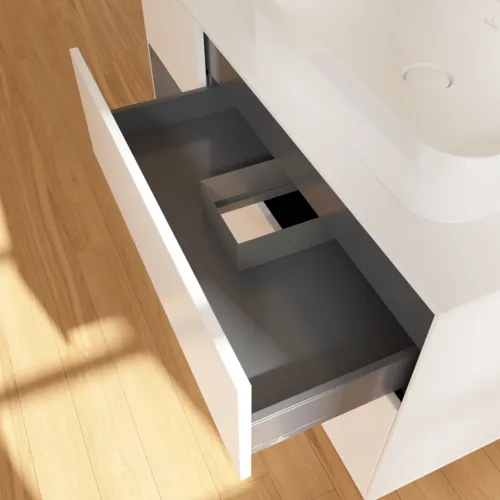 VILLEROY BOCH Toaletní skříňka Finion, s osvětlením, 3 výsuvy, 1200 x 603 x 501 mm, bílý matný lak / antracitový matný lak / bílé matné sklo #F391GKMT, obrázek 8