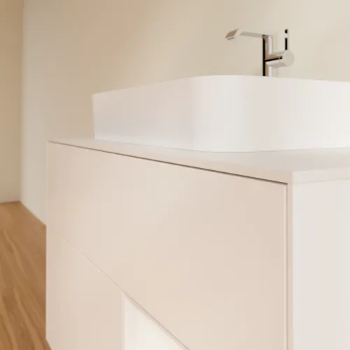 VILLEROY BOCH Umyvadlová skříňka Finion, s osvětlením, 2 výsuvy, 1000 x 603 x 501 mm, bílý matný lak / bílý lesklý lak / bílé matné sklo #F371GFMT, obrázek 6