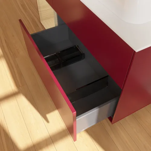 VILLEROY BOCH Toaletní skříňka Finion, s osvětlením, 3 výsuvy, 1200 x 603 x 501 mm, matný lak Peony / dubová dýha / bílé matné sklo #F391PCHB, obrázek 7