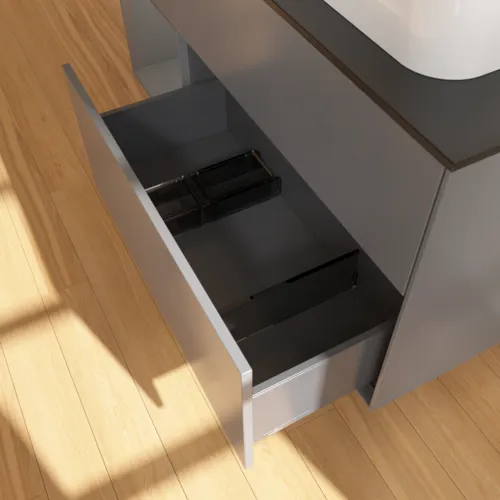 VILLEROY BOCH Toaletní skříňka Finion, s osvětlením, 3 výsuvy, 1200 x 603 x 501 mm, antracit matný lak / antracit matný lak / sklo černé matné #F392GKGK, obrázek 7
