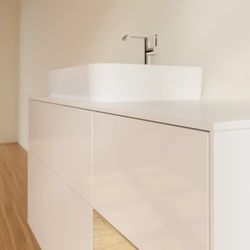 VILLEROY BOCH Toaletní skříňka Finion, s osvětlením, 3 výsuvy, 1200 x 603 x 501 mm, lesklý bílý lak / dubová dýha / sklo bílé matné #F401PCGF, obrázek 6