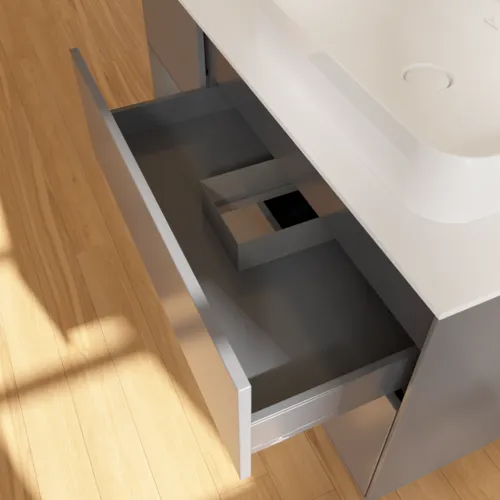 VILLEROY BOCH Toaletní skříňka Finion, s osvětlením, 3 výsuvy, 1200 x 603 x 501 mm, antracit matný lak / antracit matný lak / sklo bílé matné #F391GKGK, obrázek 8