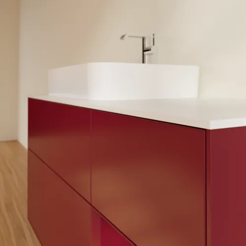 VILLEROY BOCH Toaletní skříňka Finion, s osvětlením, 3 výsuvy, 1200 x 603 x 501 mm, Peony Matt Lacquer / Peony Matt Lacquer / Glass White Matt #F401HBHB, obrázek 6