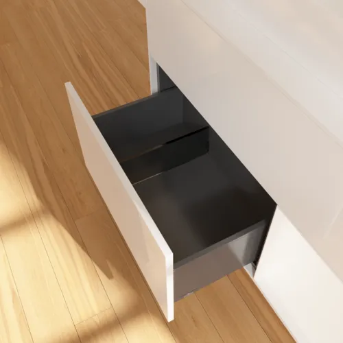 VILLEROY BOCH Umyvadlová skříňka Finion, s osvětlením, 2 výsuvy, 1000 x 603 x 501 mm, lesklý bílý lak / bílý matný lak / bílé matné sklo #F371MTGF, obrázek 7