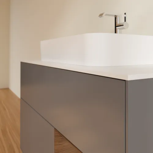 VILLEROY BOCH Toaletní skříňka Finion, s osvětlením, 2 výsuvy, 1000 x 603 x 501 mm, antracit matný lak / ořechová dýha / sklo bílé matné #F371GNGK, obrázek 6