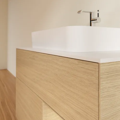 VILLEROY BOCH Toaletní skříňka Finion, s osvětlením, 2 výsuvy, 1000 x 603 x 501 mm, dubová dýha / dubová dýha / sklo bílé matné #F371PCPC, obrázek 6
