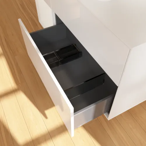 VILLEROY BOCH Toaletní skříňka Finion, s osvětlením, 3 výsuvy, 1200 x 603 x 501 mm, lesklý bílý lak / lesklý bílý lak / sklo bílé matné #F411GFGF, obrázek 7