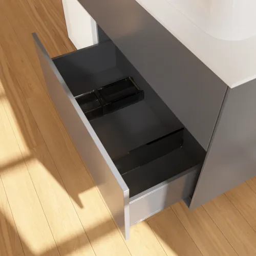 VILLEROY BOCH Toaletní skříňka Finion, s osvětlením, 3 výsuvy, 1200 x 603 x 501 mm, antracitový matný lak / bílý matný lak / bílé matné sklo #F391MTGK, obrázek 8