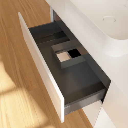VILLEROY BOCH Toaletní skříňka Finion, s osvětlením, 3 výsuvy, 1200 x 603 x 501 mm, lesklý bílý lak / lesklý bílý lak / sklo bílé matné #F401GFGF, obrázek 8
