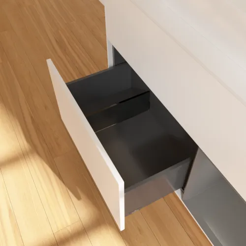 VILLEROY BOCH Toaletní skříňka Finion, s osvětlením, 2 výsuvy, 1000 x 603 x 501 mm, bílý matný lak / antracitový matný lak / bílé matné sklo #F371GKMT, obrázek 7