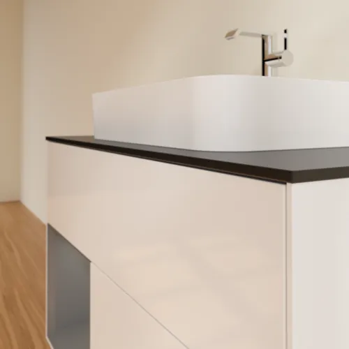 VILLEROY BOCH Toaletní skříňka Finion, s osvětlením, 2 výsuvy, 1000 x 603 x 501 mm, lesklý bílý lak / antracitový matný lak / černé matné sklo #F362GKGF, obrázek 6