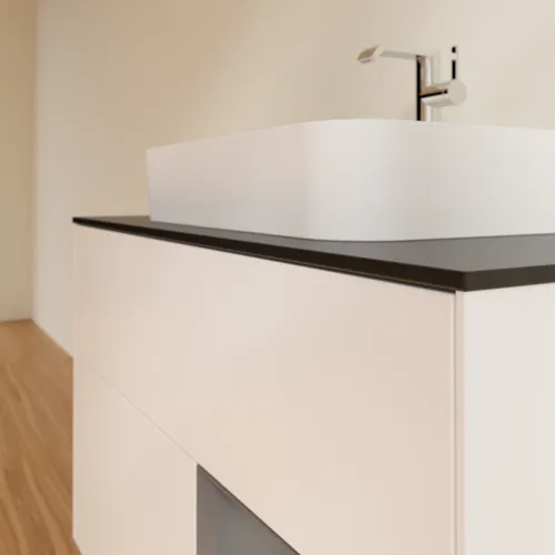 VILLEROY BOCH Toaletní skříňka Finion, s osvětlením, 2 výsuvy, 1000 x 603 x 501 mm, bílý matný lak / antracitový matný lak / černé matné sklo #F372GKMT, obrázek 6