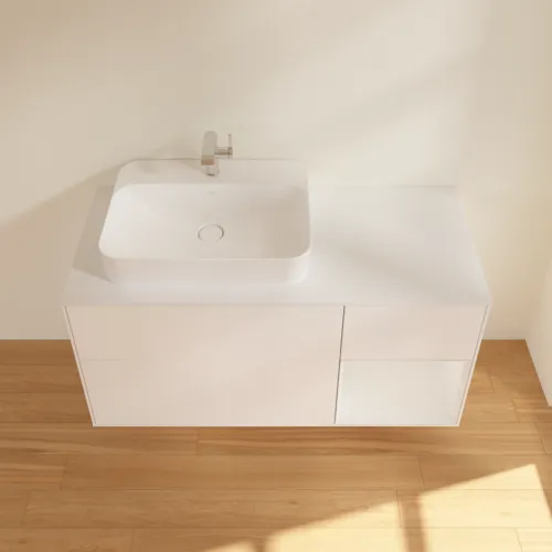 VILLEROY BOCH Umyvadlová skříňka Finion, s osvětlením, 3 výsuvy, 1200 x 603 x 501 mm, bílý matný lak / bílý lesklý lak / bílé matné sklo #F401GFMT, obrázek 4