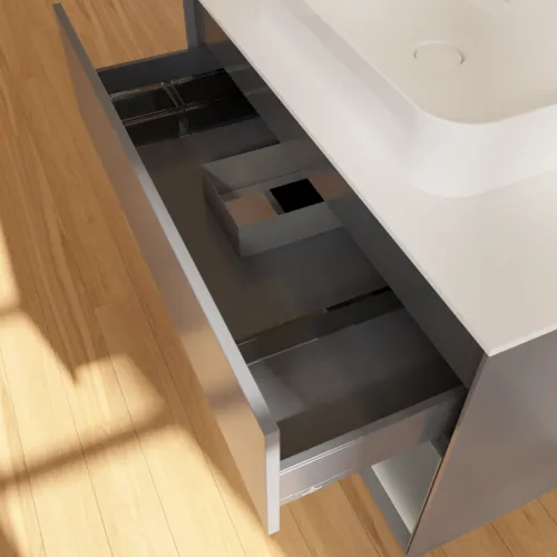 VILLEROY BOCH Toaletní skříňka Finion, s osvětlením, 2 výsuvy, 1000 x 603 x 501 mm, antracit matný lak / antracit matný lak / sklo bílé matné #F371GKGK, obrázek 8