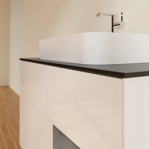 VILLEROY BOCH Toaletní skříňka Finion, s osvětlením, 2 výsuvy, 1000 x 603 x 501 mm, lesklý bílý lak / antracitový matný lak / černé matné sklo #F372GKGF, obrázek 6