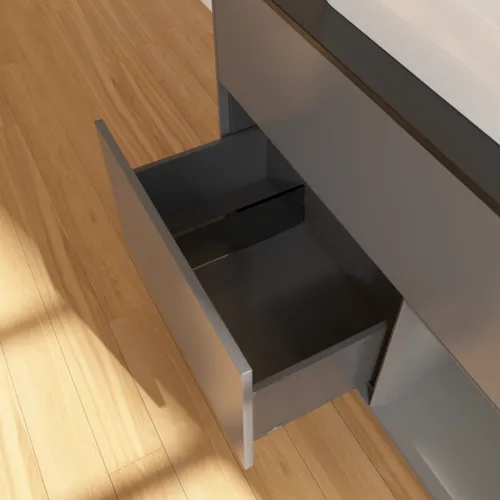 VILLEROY BOCH Toaletní skříňka Finion, s osvětlením, 2 výsuvy, 1000 x 603 x 501 mm, antracit matný lak / antracit matný lak / sklo černé matné #F372GKGK, obrázek 7