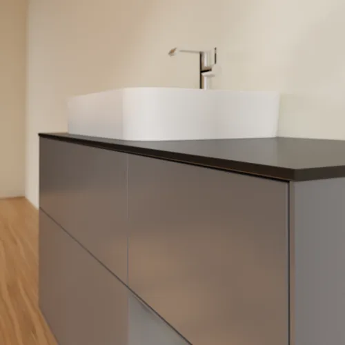 VILLEROY BOCH Toaletní skříňka Finion, s osvětlením, 3 výsuvy, 1200 x 603 x 501 mm, antracit matný lak / antracit matný lak / sklo černé matné #F402GKGK, obrázek 6
