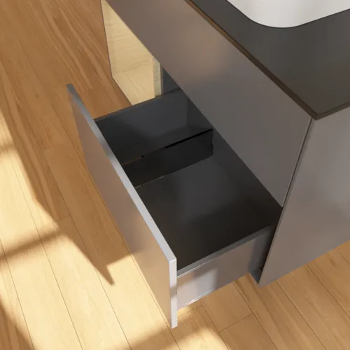 VILLEROY BOCH Toaletní skříňka Finion, s osvětlením, 2 výsuvy, 1000 x 603 x 501 mm, antracitový matný lak / dubová dýha / černé matné sklo #F362PCGK, obrázek 7