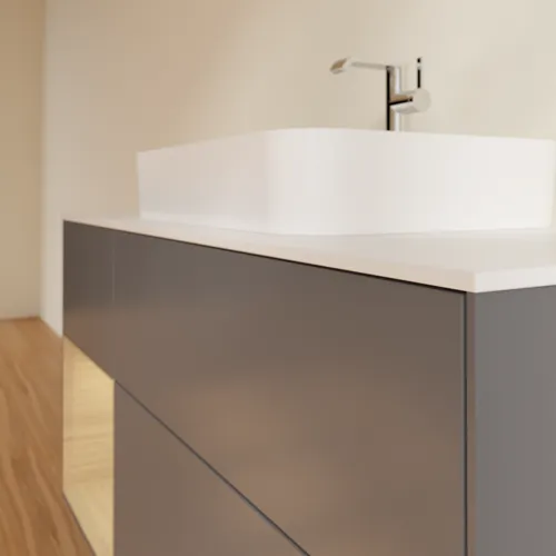VILLEROY BOCH Toaletní skříňka Finion, s osvětlením, 3 výsuvy, 1200 x 603 x 501 mm, antracit matný lak / dubová dýha / sklo bílé matné #F411PCGK, obrázek 6