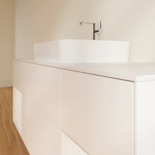 VILLEROY BOCH Toaletní skříňka Finion, s osvětlením, 4 výsuvy, 1600 x 603 x 501 mm, bílý matný lak / bílý lesklý lak / bílé matné sklo #F451GFMT, obrázek 6