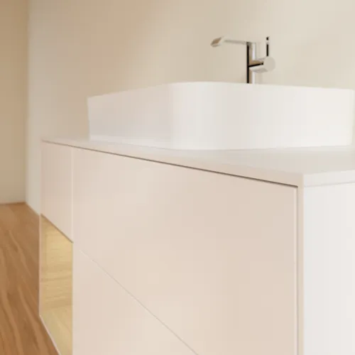 VILLEROY BOCH Toaletní skříňka Finion, s osvětlením, 3 výsuvy, 1200 x 603 x 501 mm, bílý matný lak / dubová dýha / sklo bílé matné #F411PCMT, obrázek 6