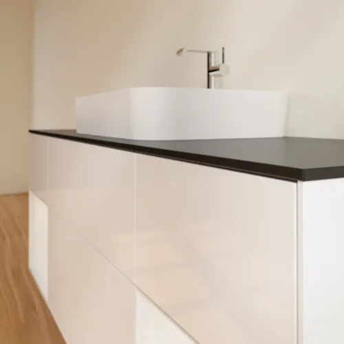 VILLEROY BOCH Toaletní skříňka Finion, s osvětlením, 4 výsuvy, 1600 x 603 x 501 mm, lesklý bílý lak / lesklý bílý lak / sklo černé matné #F452GFGF, obrázek 5