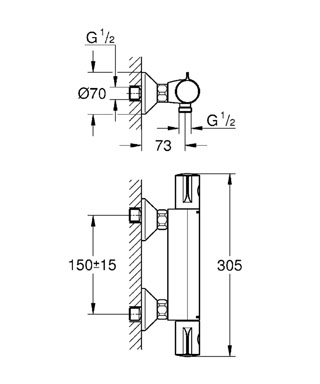 GROHE Grohtherm 800 Termostatická sprchová baterie, DN 15 Chrom #34558000