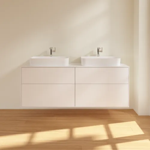 VILLEROY BOCH Toaletní skříňka Finion, 4 výsuvy, 1600 x 603 x 501 mm, bílý matný lak / sklo bílé matné #F43100MT, obrázek 3