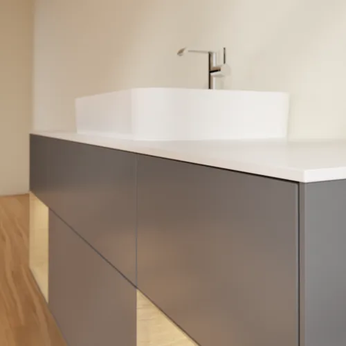 VILLEROY BOCH Toaletní skříňka Finion, s osvětlením, 4 výsuvy, 1600 x 603 x 501 mm, antracit matný lak / dubová dýha / sklo bílé matné #F451PCGK, obrázek 6