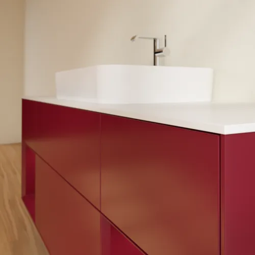 VILLEROY BOCH Toaletní skříňka Finion, s osvětlením, 4 výsuvy, 1600 x 603 x 501 mm, Peony Matt Lacquer / Peony Matt Lacquer / Glass White Matt #F451HBHB, obrázek 6