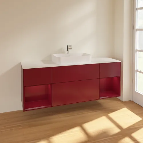 VILLEROY BOCH Toaletní skříňka Finion, s osvětlením, 4 výsuvy, 1600 x 603 x 501 mm, Peony Matt Lacquer / Peony Matt Lacquer / Glass White Matt #F451HBHB, obrázek 2