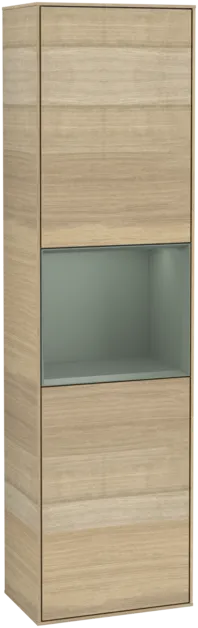 VILLEROY BOCH Vysoká skříňka Finion, s osvětlením, 2 dveře, 418 x 1516 x 270 mm, dubová dýha / olivový matný lak #F460GMPC