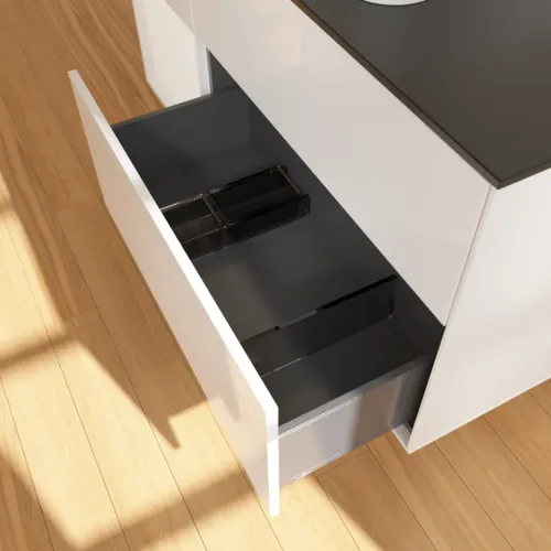 VILLEROY BOCH Toaletní skříňka Finion, s osvětlením, 3 výsuvy, 1200 x 603 x 501 mm, lesklý bílý lak / lesklý bílý lak / sklo černé matné #F412GFGF, obrázek 7