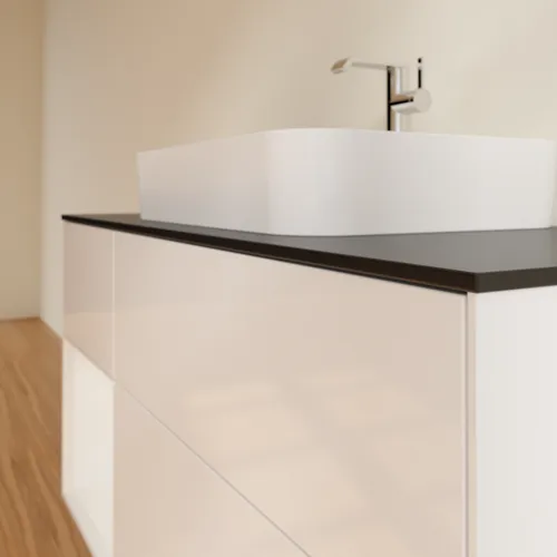 VILLEROY BOCH Toaletní skříňka Finion, s osvětlením, 3 výsuvy, 1200 x 603 x 501 mm, lesklý bílý lak / lesklý bílý lak / sklo černé matné #F412GFGF, obrázek 6