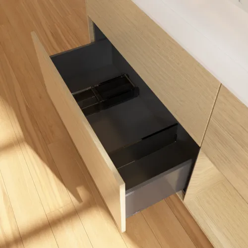 VILLEROY BOCH Toaletní skříňka Finion, s osvětlením, 3 výsuvy, 1200 x 603 x 501 mm, dubová dýha / dubová dýha / sklo bílé matné #F421PCPC, obrázek 7