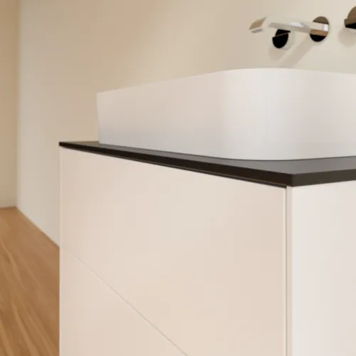 VILLEROY BOCH Toaletní skříňka Finion, 2 výsuvy, 800 x 603 x 501 mm, bílý matný lak / černé matné sklo #F63200MT, obrázek 5