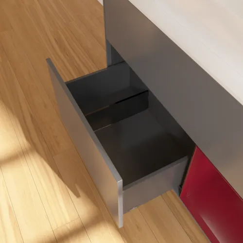 VILLEROY BOCH Toaletní skříňka Finion, s osvětlením, 2 výsuvy, 1000 x 603 x 501 mm, antracit matný lak / pivoňka matný lak / sklo bílé matné #F661HBGK, obrázek 7