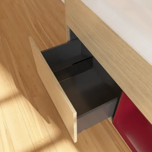 VILLEROY BOCH Toaletní stolek Finion, s osvětlením, 2 výsuvy, 1000 x 603 x 501 mm, dubová dýha / matný lak Pivoňka / matné bílé sklo #F661HBPC, obrázek 7