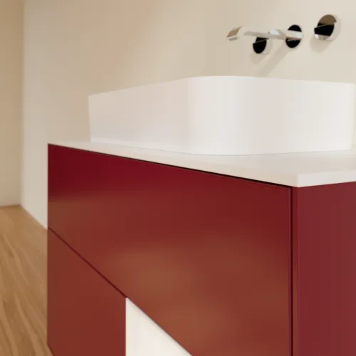 VILLEROY BOCH Toaletní skříňka Finion, s osvětlením, 2 výsuvy, 1000 x 603 x 501 mm, Pivoňka matný lak / lesklý bílý lak / sklo bílé matné #F661GFHB, obrázek 6