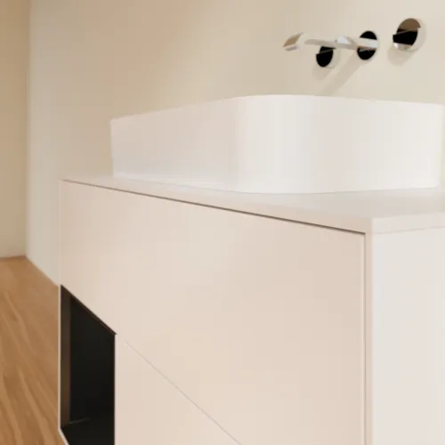 VILLEROY BOCH Toaletní skříňka Finion, s osvětlením, 2 výsuvy, 1000 x 603 x 501 mm, bílý matný lak / černý matný lak / bílé matné sklo #F651PDMT, obrázek 6
