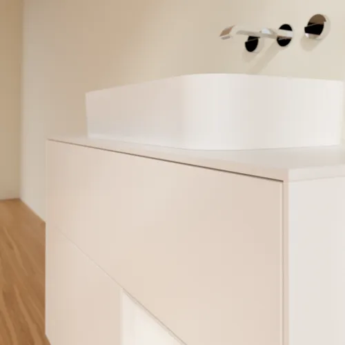 VILLEROY BOCH Umyvadlová skříňka Finion, s osvětlením, 2 výsuvy, 1000 x 603 x 501 mm, bílý matný lak / bílý lesklý lak / bílé matné sklo #F661GFMT, obrázek 6